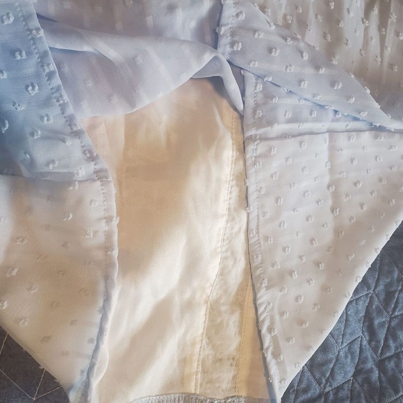 NEW C+D+M Collection Sz M Coquette Lace Cami Top 3D Dots Baby Blue Sheer Back - Picture 6 of 10